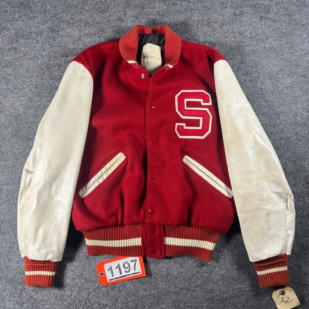VTG 40-50's University Of Stanford Varsity Letterman - mens LARGE